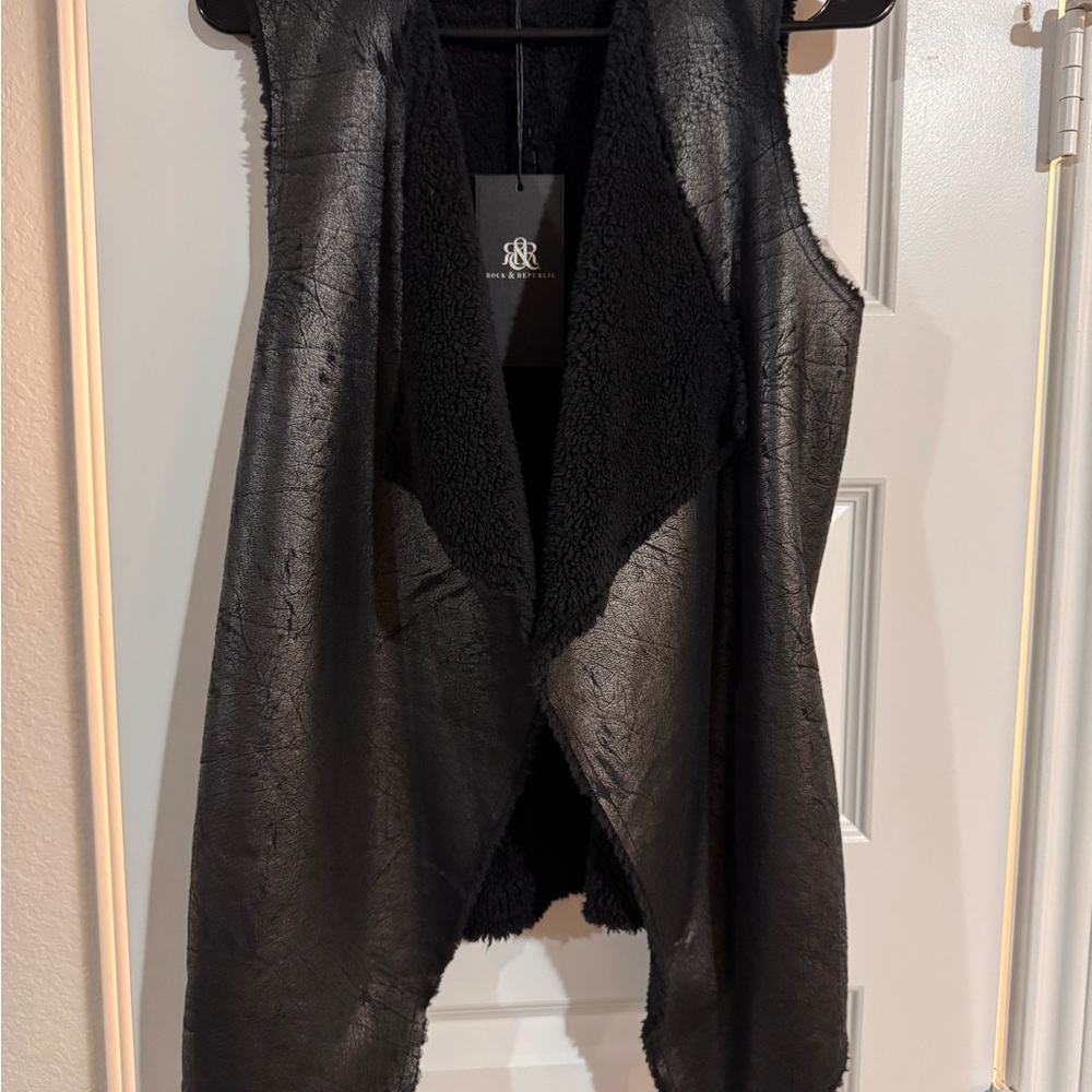 Black Shearling Vest